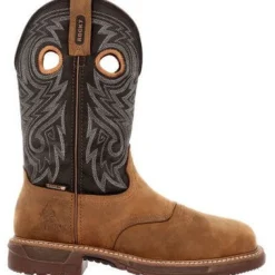 Rocky Men's Original Ride 11" Comp Toe WP Western Work Boot -Brown- RKW0391