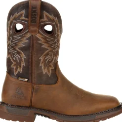 Rocky Men's Original Ride FLX 11" Sqr Toe WP Western Work Boot- RKW0336
