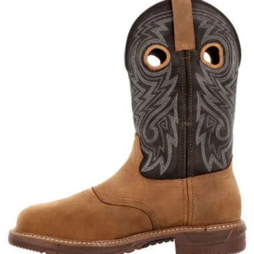 Rocky Men's Original Ride 11" Comp Toe WP Western Work Boot -Brown- RKW0391