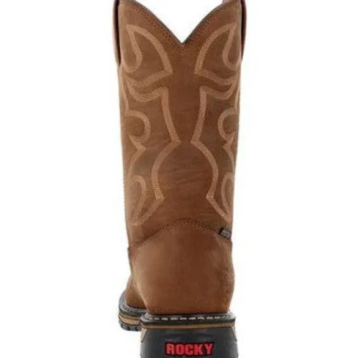 Rocky Men's Original Ride 11" Steel Toe WP Western Work Boot -Brown- RKW0419