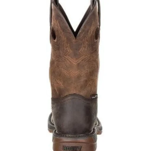 Rocky Men's Original Ride 11" Square Toe WP Western Boot -Brown- RKW0234