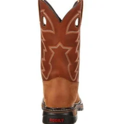 Rocky Men's Original Ride Steel Toe WP Western Boot- Brown- RKYW041