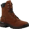 Rocky Men's Rams Horn 9" Comp Toe WP Western Work Boot -Brown- RKW0407