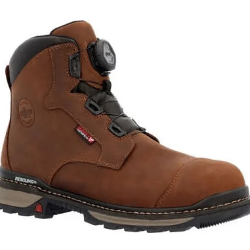 Rocky Men's Rams Horn 6" Comp Toe WP Outdoor Work Boot -Brown- RKK0390