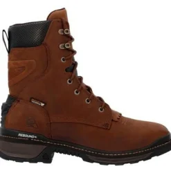 Rocky Men's Rams Horn 9" Comp Toe WP Western Work Boot -Brown- RKW0407