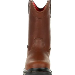 Rocky Men's Rams Horn 10" Comp Toe WP Pull-On Work Boot- Brown- RKK0315