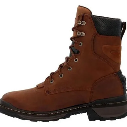 Rocky Men's Rams Horn 9" Comp Toe WP Western Work Boot -Brown- RKW0407