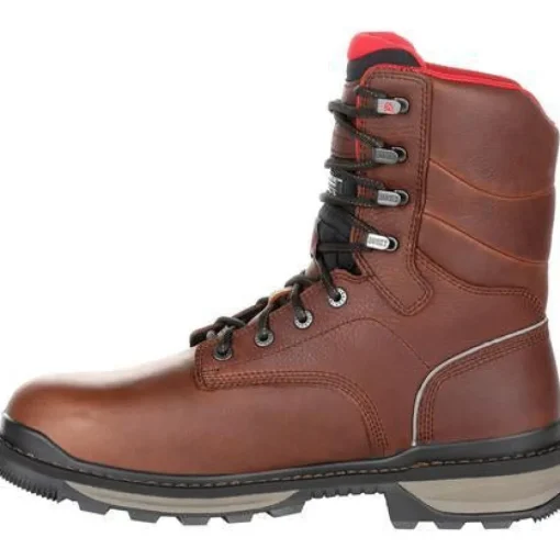 Rocky Men's Rams Horn 8" Comp Toe WP Ins Work Boot - Brown - RKK0284