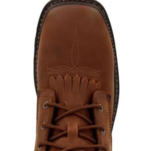 Rocky Men's Rams Horn 9" Comp Toe WP Western Work Boot -Brown- RKW0407