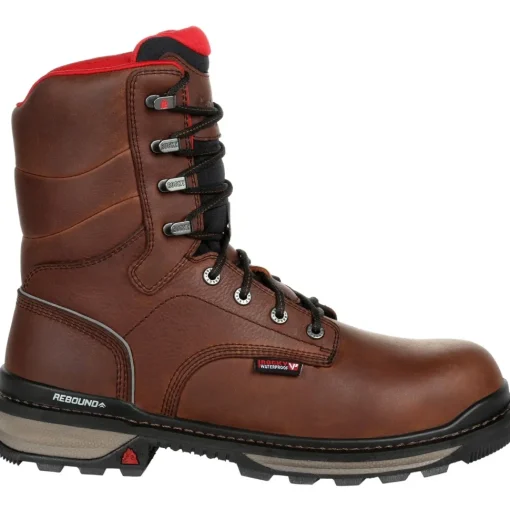Rocky Men's Rams Horn 8" Waterproof Work Boot - Brown - RKK0296