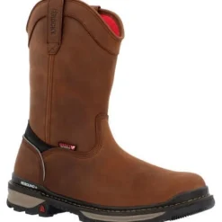 Rocky Men's Rams Horn 10" WP Safety Toe Pull On Work Boot - Brown - RKK0398