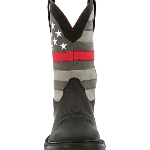 Rocky Men's Red Line 11" Square Toe Western Work Boot- Black - RKD0088