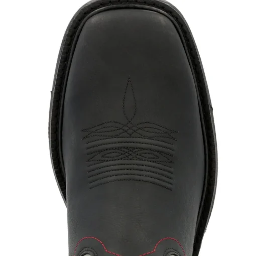 Rocky Men's Red Line 11" Square Toe Western Work Boot- Black - RKD0088