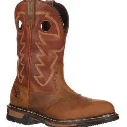 Rocky Men's Ride Branson Saddle 11" Soft Toe WP Western Boot -Brown- FQ0002775