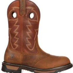 Rocky Men's Ride Branson Saddle 11" Soft Toe WP Western Boot -Brown- FQ0002775