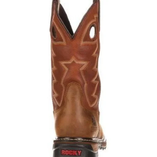 Rocky Men's Ride Branson Saddle 11" Soft Toe WP Western Boot -Brown- FQ0002775