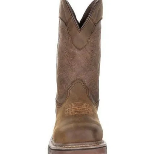 Rocky Men's TPU Heel 11" Square Toe WP Met Guard Western Boot -Brown- RKW0288