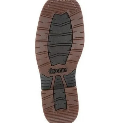 Rocky Men's TPU Heel 11" Square Toe WP Met Guard Western Boot -Brown- RKW0288