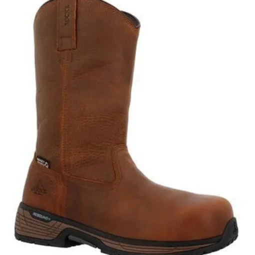Rocky Men's Treadflex 11" Comp Toe WP Wellington Work Boot- Crazy Horse- RKK0469