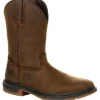 Rocky Men's Worksmart 10" Comp Toe WP Western Work Boot- Brown RKW0325
