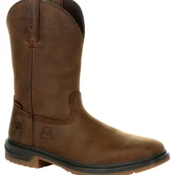 Rocky Men's Worksmart 10" Comp Toe WP Western Work Boot- Brown RKW0325