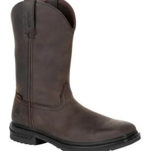 Rocky Men's Worksmart 11" Comp Toe WP Wellington Boot -Chocolate- RKW0276