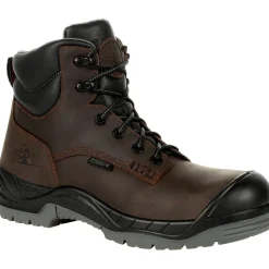 Rocky Men's Worksmart 6" Comp Toe WP Rubber Work Boot - Brown - RKK0310