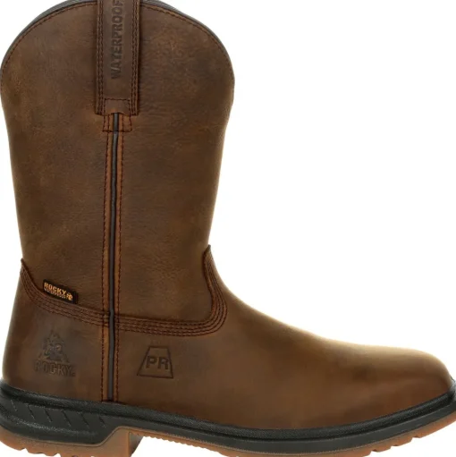 Rocky Men's Worksmart 10" Comp Toe WP Western Work Boot- Brown RKW0325