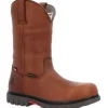 Rocky Men's Worksmart 11" WP Comp Toe Pull On Work Boot -Brown- RKK0402