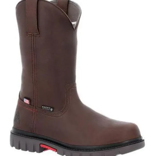 Rocky Men's Worksmart USA 11" WP Slip Resist Work Boot -Brown- RKK0453