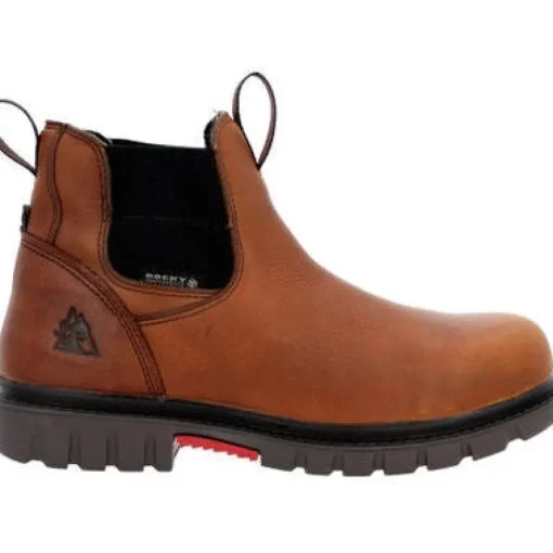Rocky Men's Worksmart WP Chelsea Comp Toe Work Boot -Brown- RKK0400