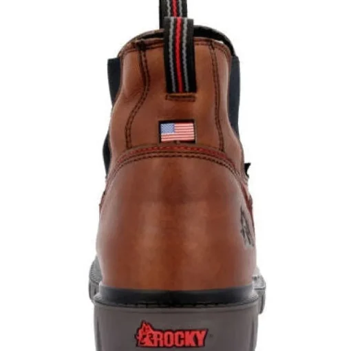 Rocky Men's Worksmart WP Chelsea Comp Toe Work Boot -Brown- RKK0400