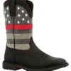 Rocky Women's Red Line 10" Square Toe Western Work Boot Black- RKD0089
