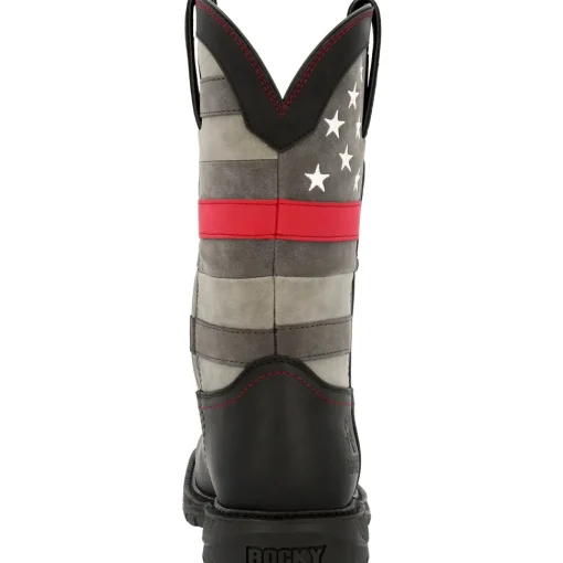 Rocky Women's Red Line 10" Square Toe Western Work Boot Black- RKD0089