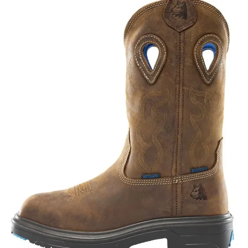 Steel Blue Men's Heeler Met Steel Toe WP Western Work Boot -Brown- 813904