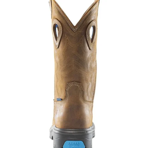 Steel Blue Men's Heeler Met Steel Toe WP Western Work Boot -Brown- 813904