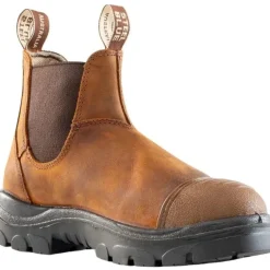 Steel Blue Men's Hobart Scuff Steel Toe Slip Resist Work Boot -Brown- 812967