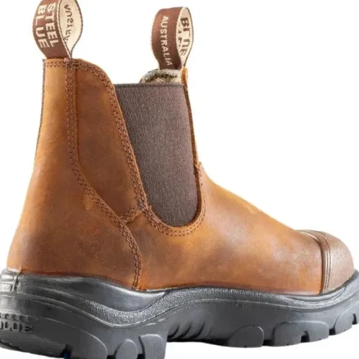 Steel Blue Men's Hobart Scuff Steel Toe Slip Resist Work Boot -Brown- 812967