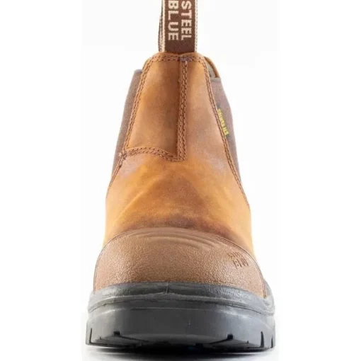Steel Blue Men's Hobart Scuff Steel Toe Slip Resist Work Boot -Brown- 812967