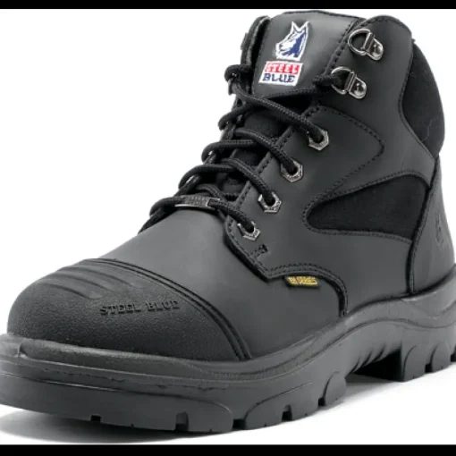Steel Blue Men's Parkes Side Zip WP Steel Toe Hiker Work Boot - Black - 812968