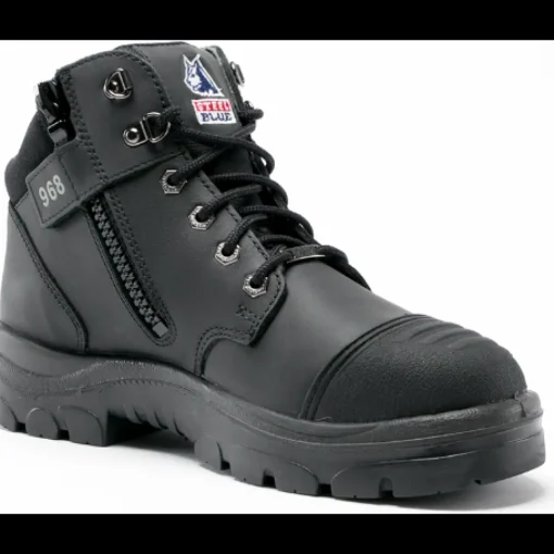 Steel Blue Men's Parkes Side Zip WP Steel Toe Hiker Work Boot - Black - 812968