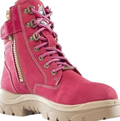 Steel Blue Women's Cross 6" Steel Toe WP Side Zip Work Boot -Pink- 812861