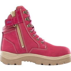 Steel Blue Women's Cross 6" Steel Toe WP Side Zip Work Boot -Pink- 812861