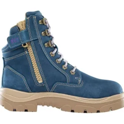 Steel Blue Women's Cross 6" Steel Toe WP Side Zip Work Boot -Blue- 812861