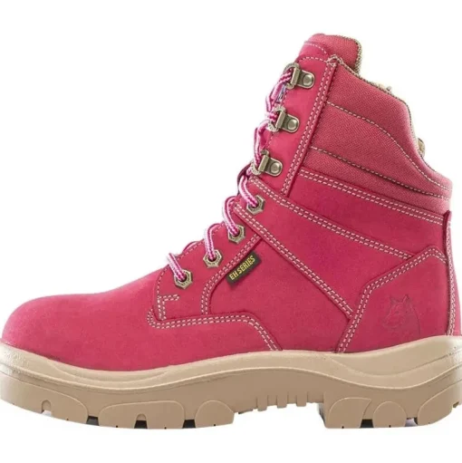 Steel Blue Women's Cross 6" Steel Toe WP Side Zip Work Boot -Pink- 812861