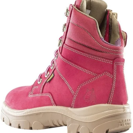 Steel Blue Women's Cross 6" Steel Toe WP Side Zip Work Boot -Pink- 812861