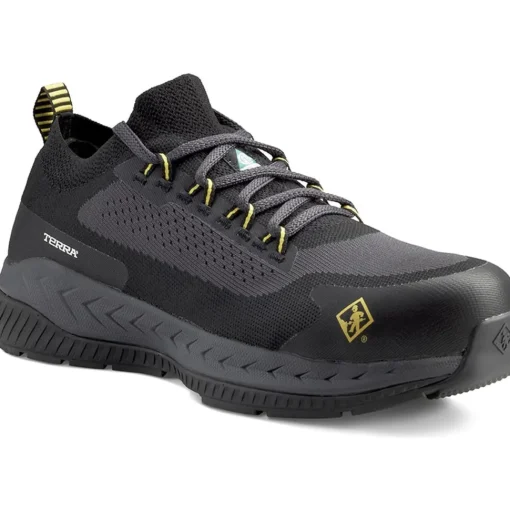 Terra Men's Eclipse Comp Toe Slip Resist Athletic Work Shoe -Black- 4T8NBY