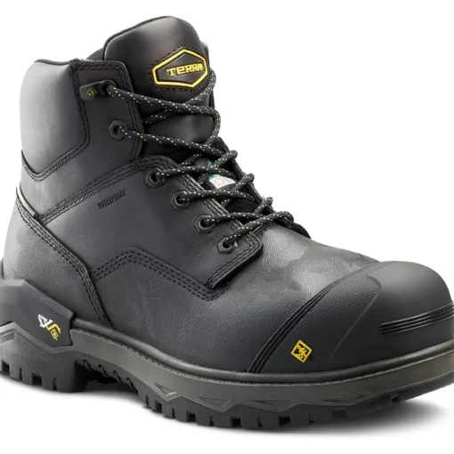 Terra Men's Gantry 6" Nano Comp Toe WP Work Boot -Black- 4T8VBK