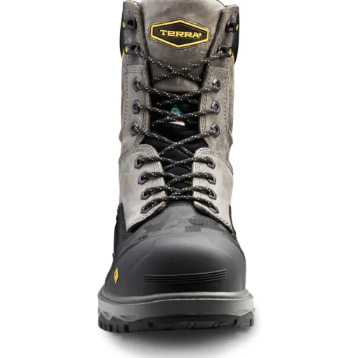 Terra Men's Gantry 8" Comp Toe WP Safety Work Boot -Gray- 4NRQGY