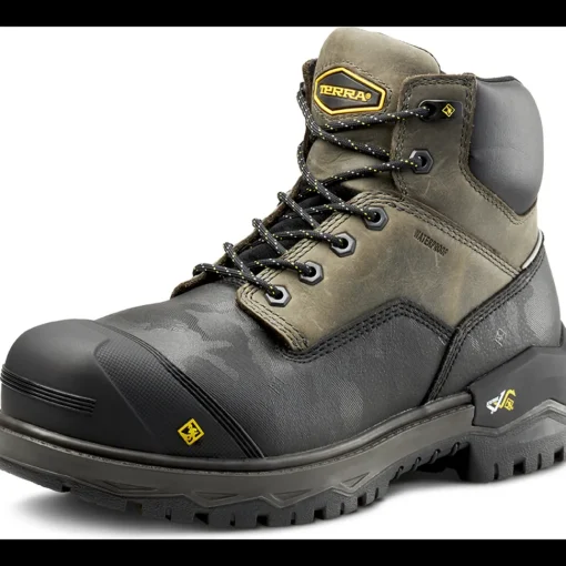Terra Men's Gantry 6" Nano Comp Toe WP Work Boot -Gray- 4T8VGY